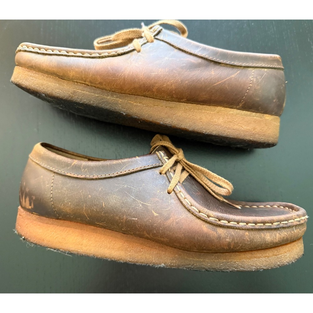 Clarks Original Wallabee Shoes Womens‎ 8M Brown Leather Lace-Up Comfort Moccasin